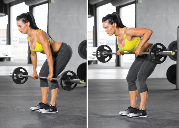 rugspieren trainen Barbell Bent Over Row